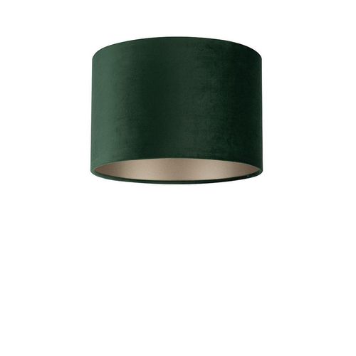 Xxxl Leuchtenschirm Velour , Grün , Metall, Textil , zylindrisch , E27 , 24 cm , Lampen & Leuchten, Leuchtenserien