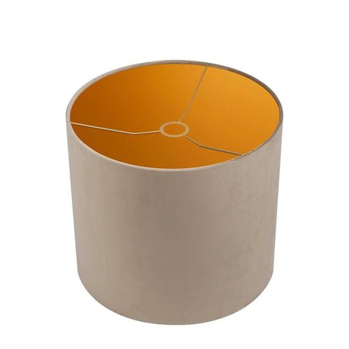 Xxxl Leuchtenschirm Velour , Taupe , Metall, Textil , zylindrisch , E27 , 24 cm , Lampen & Leuchten, Leuchtenserien
