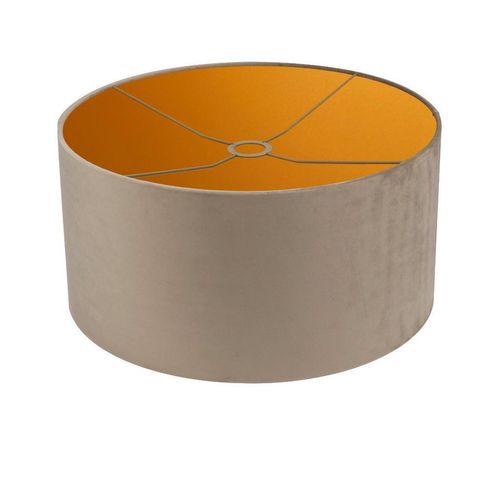 Xxxl Leuchtenschirm Velour , Taupe , Metall, Textil , zylindrisch , E27 , 25 cm , Lampen & Leuchten, Leuchtenserien