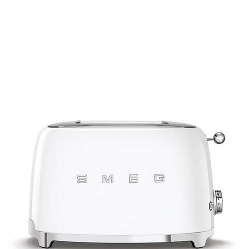Smeg Toaster 50´s Style , Weiß , Metall , 31x19.8x19.5 cm , Bagel-Funktion, einseitiges Toasten, Krümelschublade, Auftaufunktion, Aufwärmfunktion,