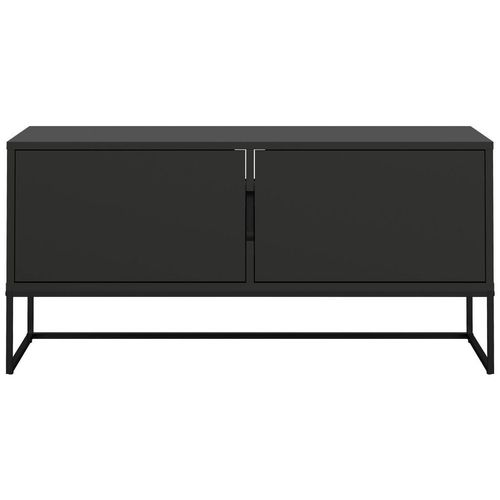 Lowboard Lipp , Schwarz , Holzwerkstoff , 2 Fächer , 118x57x43 cm , Typenauswahl, Beimöbel erhältlich , Wohnzimmer, Wohnwände, Lowboards