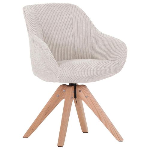 Armlehnstuhl , Beige , Textil , Eiche , massiv , eckig , 60x83x65 cm , Stoffauswahl, Sitzfläche 360° drehbar , Esszimmer, Stühle, Esszimmerstühle,