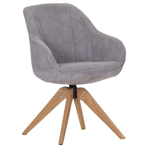 Armlehnstuhl , Hellgrau , Textil , Eiche , massiv , eckig , 60x83x65 cm , Stoffauswahl, Sitzfläche 360° drehbar , Esszimmer, Stühle, Esszimmerstühle,