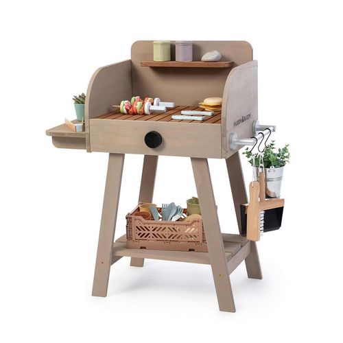 Muddy Buddy Kindergrill , Grau , Holz , Zypresse , massiv , 37x79x68 cm , EN 71 , Spielzeug, Kinderspielzeug, Spielzeug für Draußen