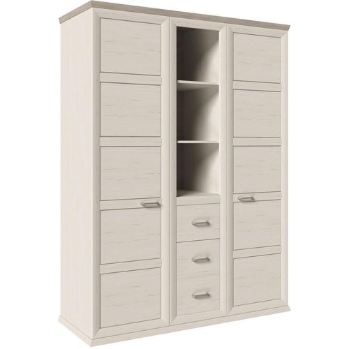 My Baby Lou Babykleiderschrank Camron , Grau, Weiß , Kunststoff , 7 Fächer , 3 Schubladen , 154x209.2x60.2 cm , Babymöbel, Babykleiderschrank