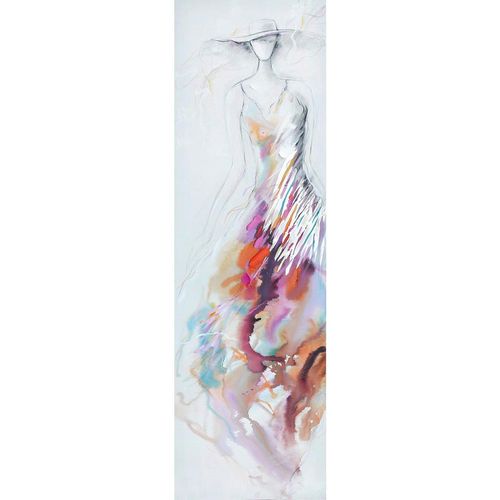 Monee Ölgemälde , Mehrfarbig , Holz, Textil , Tanne , vollmassiv , rechteckig , 55x180 cm , handgemalt, Keilrahmen , Bilder und Zubehör, Wandbilder,
