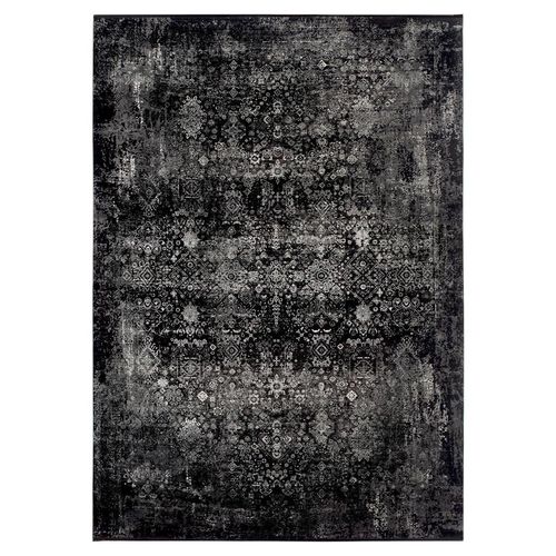 Dieter Knoll Webteppich Calais , Grau, Schwarz , Textil , rechteckig , 67x130 cm , in verschiedenen Größen erhältlich , Teppiche & Böden, Teppiche,
