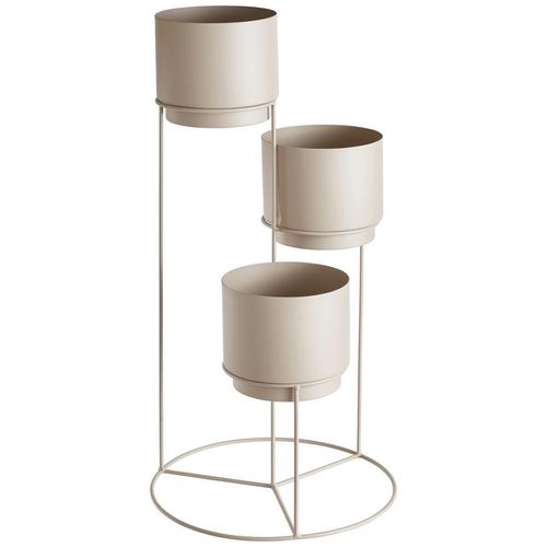 Ambia Home Pflanzentopf , Grau , Metall , Uni , rund , 70 cm , Dekoration, Blumen & Zubehör, Übertöpfe