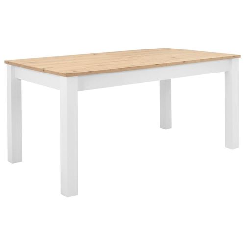 Mid.you Esstisch , Weiß, Eiche , Holzwerkstoff , eckig , 90x75x160 cm , ausziehbar , Esszimmer, Tische, Esstische, Esstische ausziehbar