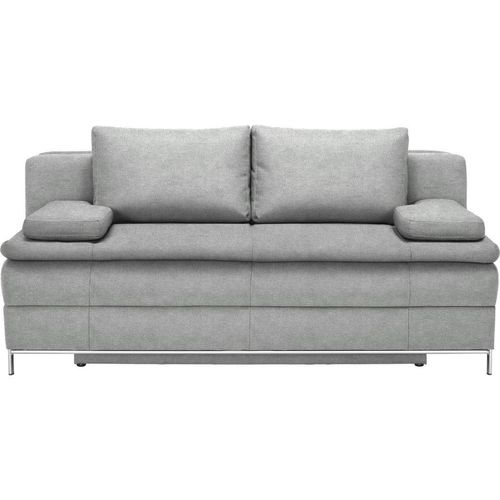 Novel Boxspringsofa Centa , Hellgrau , Textil , Uni , 2-Sitzer , Füllung: Schaumstoff , 200x93x107 cm , Stoffauswahl, Schlafen auf Sitzhöhe ,