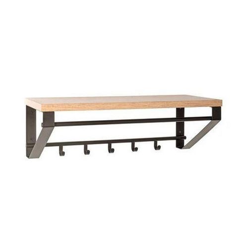 Wandgarderobe Parma , Schwarz, Eiche , Metall, Holzwerkstoff , 70x23x30 cm , Hutablage, Kleiderstange , Garderobe, Garderobenleisten & Garderobenhaken