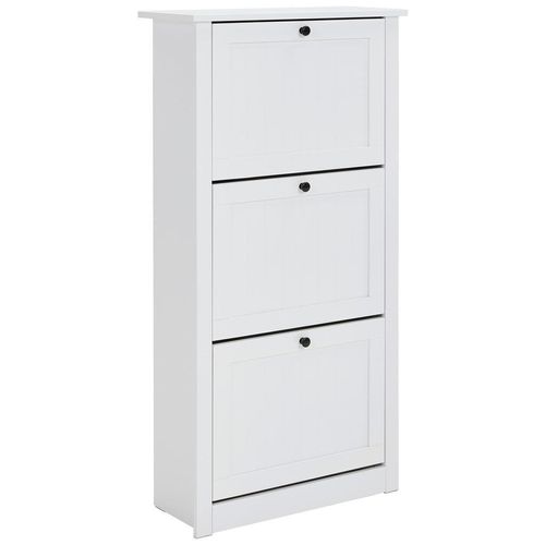 Mid.you Schuhkipper , Weiß , Metall , 3 Schubladen , 58x116x23 cm , FSC , Garderobe, Schuhaufbewahrung, Schuhkipper