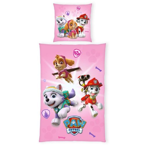 Herding Jugendbettwäsche Paw Patrol , Pink , Textil , 135x200 cm , pflegeleicht, hautfreundlich, schadstoffgeprüft , Schlaftextilien, Bettwäsche,