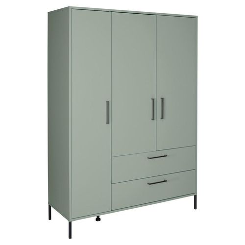Jimmylee Babykleiderschrank Mia , Grün , Metall , 6 Fächer , 3 Schubladen , 139x195x51 cm , DIN EN ISO 9001 , Beimöbel erhältlich, individuell planbar