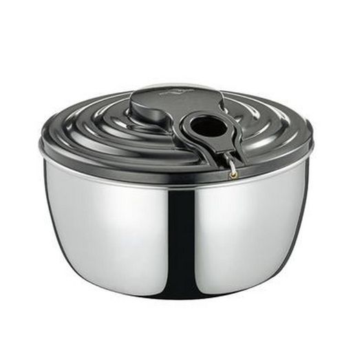 Küchenprofi Salatschleuder , Schwarz, Edelstahl , Metall , 3,25 L , rund , 15.6 cm , Kochen, Küchenhelfer, Salatschleuder