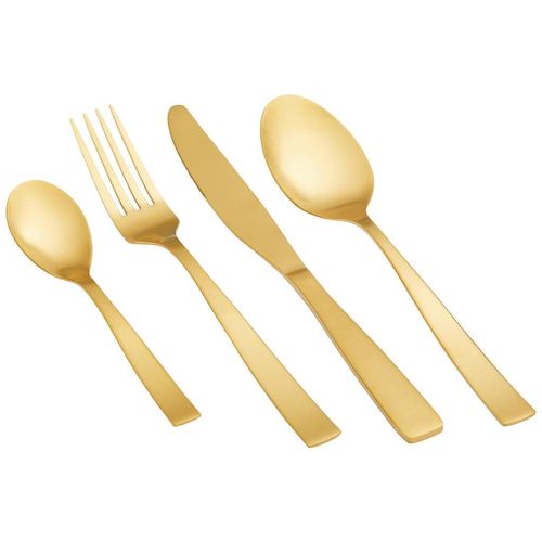 Xxxl Besteckset , Gold , Metall , 16-teilig , 17.5x24x5 cm , Essen & Trinken, Besteck, Besteck-Sets