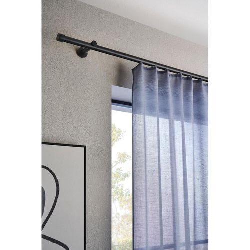 Homeware Vorhangstangenset , Schwarz , Metall , 240 cm , Wohntextilien, Gardinen & Vorhänge, Gardinen-Stangen