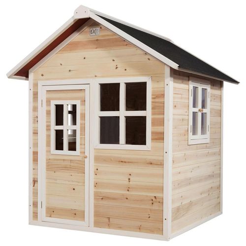 Exit Toys Spielhaus Spielhaus Exit Loft 100 Naturel , Natur, Kernbuche , Holz , Zeder , 135x159x149 cm , Fsc, EN 71 , Outdoor Spielzeug, Spielhäuser