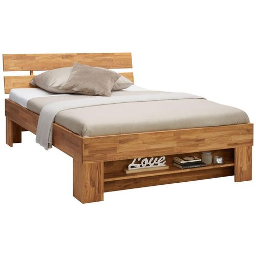 Carryhome Bett , Wildeiche , Holz , Wildeiche , massiv , 140x200 cm , Schlafzimmer, Betten, Einzelbetten