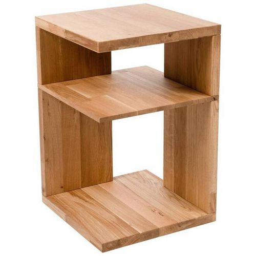 Xxxl Beistelltisch , Wildeiche , Holz , Wildeiche , massiv , rechteckig , Bodenplatte , 40x60x40 cm , offenes Fach , Wohnzimmer, Wohnzimmertische,