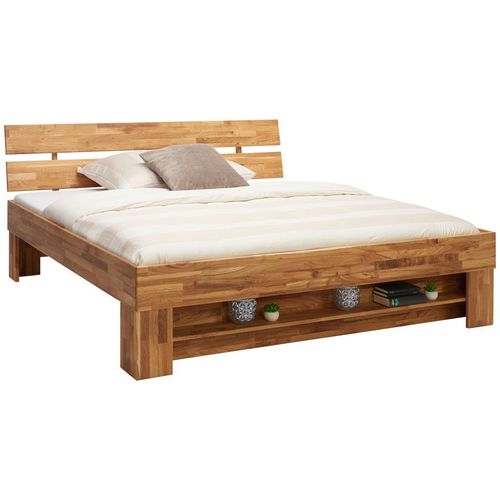 Carryhome Bett , Wildeiche , Holz , Wildeiche , massiv , 180x200 cm , Schlafzimmer, Betten, Doppelbetten