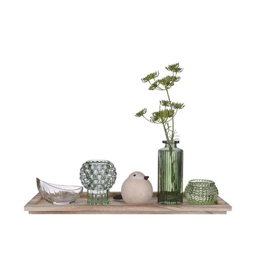 Ambia Home Teelichthalter-Set , Mehrfarbig , Holz, Metall, Kunststoff, Glas , 8-teilig , Kiefer, Paulownia , vollmassiv , Abstraktes , rund,rund,Blatt