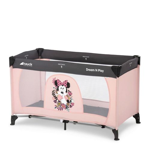 Hauck Reisebett Mickey & Minnie , Grau, Rosa , Metall, Textil , 69x76x127.50 cm , zusammenklappbar , Babymöbel, Babybetten, Reisebetten