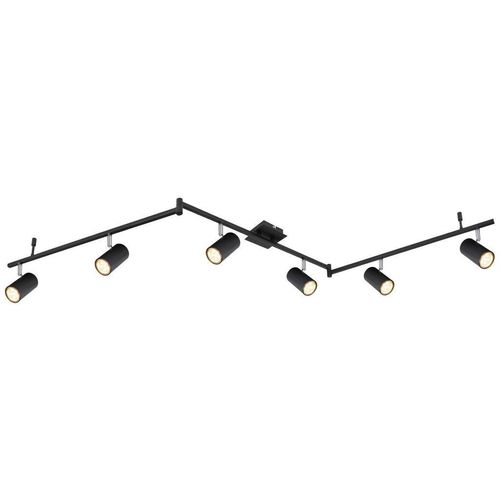 Globo Strahler , Schwarz , Metall , 10x18.5x180 cm , verstellbare Arme, Spotlights , Lampen & Leuchten, Innenbeleuchtung, Spots & Strahler,