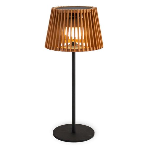 New Garden Led-Tischleuchte Okinawa , Braun, Schwarz , Naturmaterialien , warmweiß , 16x36x16 cm , höhenverstellbar, 3 Helligkeitsstufen,