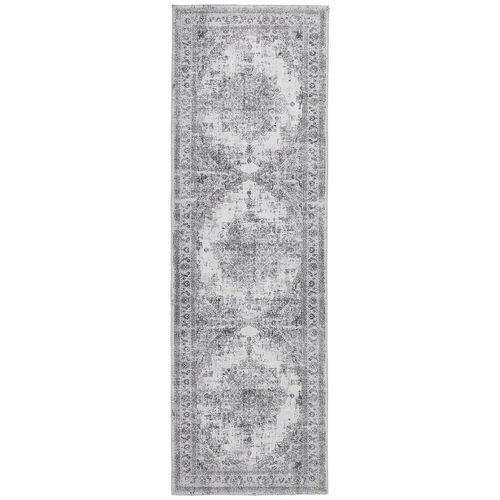 Novel Läufer, Grau, Textil, Vintage, rechteckig, 80x250 cm, Oeko-Tex® Standard 100, für Fußbodenheizung geeignet, in verschiedenen Größen erhältlich, Teppiche & Böden, Teppiche, Teppichläufer