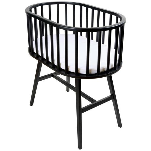 Jimmylee Beistellbett , Schwarz , Holz, Holzwerkstoff , Buche, Kautschukholz , vollmassiv, Sperrholz , 52x88x83 cm , Babymöbel, Babybetten,