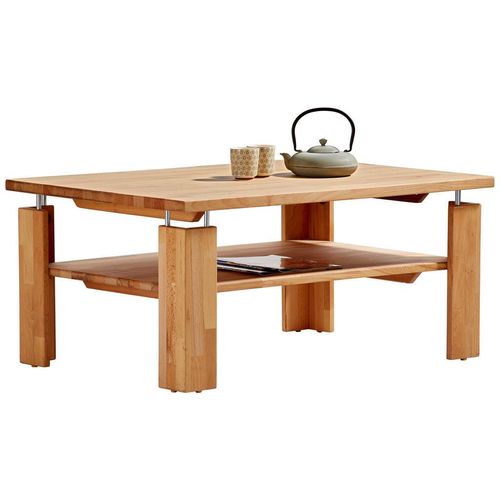 Carryhome Couchtisch , Kernbuche , Holz , Kernbuche , massiv , rechteckig , eckig , 68x45x100 cm , Holzmöbel, Holztische, Couchtische Holz