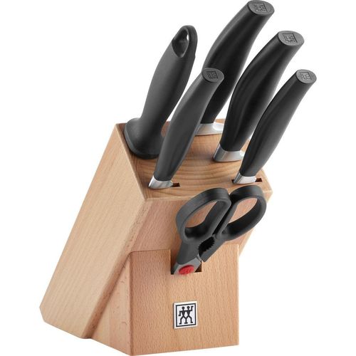 Zwilling Messerblock Five Star , Schwarz , Metall , 7-teilig , Kochen, Küchenmesser, Messersets