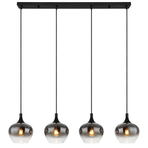 Globo Hängeleuchte Maxy , Schwarz , Metall, Glas , 18x120x100 cm , Lampen & Leuchten, Innenbeleuchtung, Hängelampen, Esstischlampen