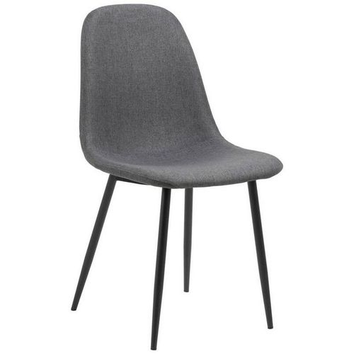 Stuhl Celia , Dunkelgrau, Schwarz , Textil , konisch , 44x86x54 cm , Stoffauswahl , Esszimmer, Stühle, Esszimmerstühle, Vierfußstühle