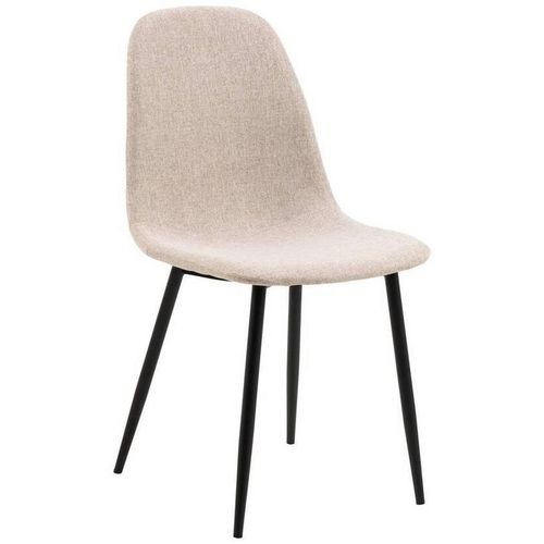 Stuhl Celia , Schwarz, Beige , Textil , konisch , 44x86x54 cm , Stoffauswahl , Esszimmer, Stühle, Esszimmerstühle, Vierfußstühle