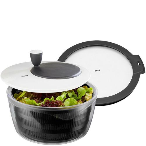 Gefu Salatschleuder Rotare , Schwarz, Weiß , Kunststoff , 3 L , rund , 17.9 cm , Kochen, Küchenhelfer, Salatschleuder