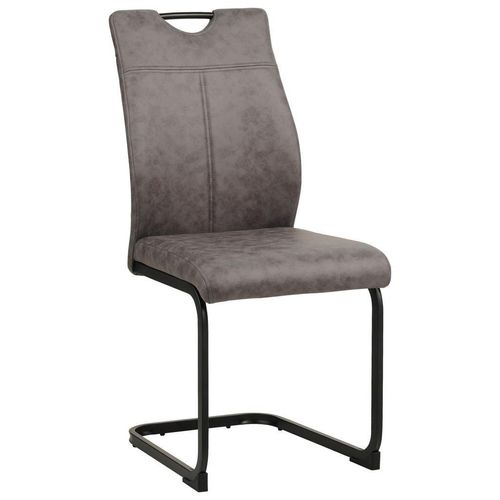 Xora Schwingstuhl , Grau, Schwarz , Metall, Textil , C-Form , 43x97x57 cm , mit Griff , Esszimmer, Stühle, Esszimmerstühle, Schwingstühle