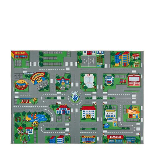 Boxxx Spielteppich City , Mehrfarbig , Textil , Fahrzeuge , rechteckig , 100x150 cm , Oeko-Tex® Standard 100 , UV-beständig, waschbar , Teppiche &