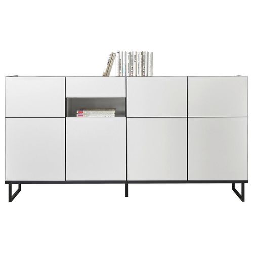 Sideboard , Schwarz, Weiß , Holzwerkstoff , 2 Fächer , 1 Schubladen , 180x94x40 cm , Made in EU , Beimöbel erhältlich, stehend , Wohnzimmer, Kommoden & Sideboards, Sideboards