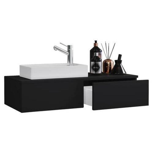 Mid.you Waschtischkombi , Schwarz , Holzwerkstoff , 1 Schubladen , 85 cm , hängend , Badezimmer, Waschbecken & Armaturen, Waschtische