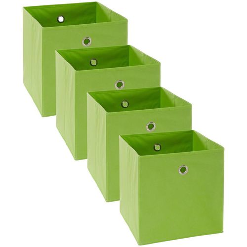 Carryhome Faltbox , Grün, Silber , Metall, Textil, Karton , 32x32x32 cm , faltbar , Ordnen & Aufbewahren, Aufbewahrungsboxen, Faltboxen
