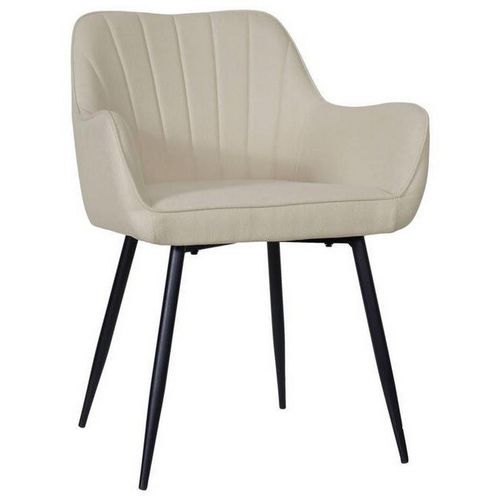 Mid.you Armlehnstuhl , Schwarz, Beige , Holz, Metall, Textil , Pappel , Sperrholz , Rundrohr , 57x79x58 cm , Bsci , Esszimmer, Stühle,