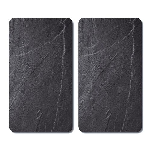Kesper Herdabdeckplatte , Schwarz , Glas , 2-teilig , 30x0.80x52 cm , Küchen, Küchenelektrogeräte, Herde, Herdabdeckplatten