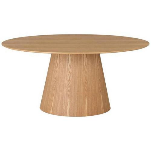 Mid.you Esstisch , Eiche , Holz, Holzwerkstoff , Eiche , furniert , oval , Säule , 90x76x160 cm , Esszimmer, Tische, Esstische, Esstische oval