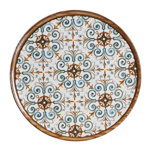 Ritzenhoff Breker Pizzateller Marrakesch , Blau, Braun, Weiß , Keramik , rund , Essen & Trinken, Geschirr, Teller, Pizzateller