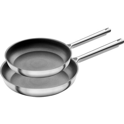 Zwilling Pfannenset TrueFlow , Silber-Schwarz , Metall , 2-teilig , antihaftbeschichtet , Kochen, Pfannen, Pfannensets