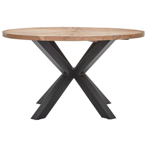 Livetastic Esstisch , Schwarz, Akazie , Holz, Metall , Akazie , vollmassiv , Holz , rund , Sternfuß , 130x76x130 cm , Esszimmer, Tische, Esstische,