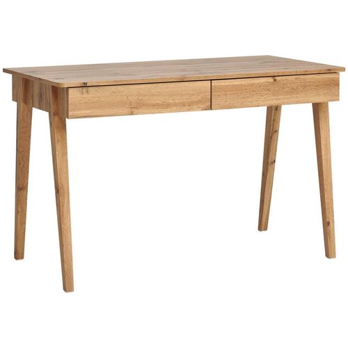 Mid.you Schreibtisch , Eiche Wotan , Holzwerkstoff , 2 Schubladen , rechteckig , Säule , 60x76x120 cm , Bsci , Büromöbel, Schreibtische, Schreibtische