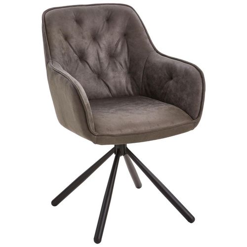 Livetastic Armlehnstuhl , Grau , Holz, Metall, Textil , Pappel , Sperrholz , Füllung: Schaumstoff , konisch , 61x91x59 cm , Esszimmer, Stühle,
